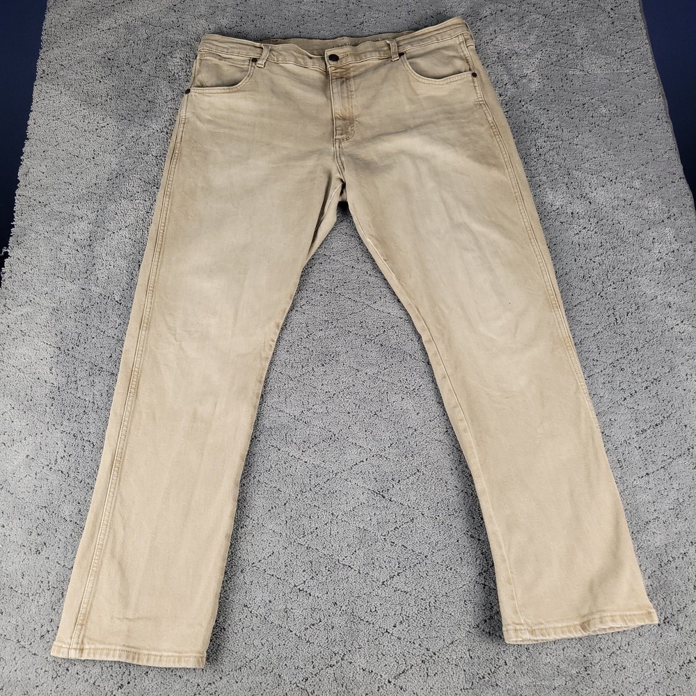 Wrangler Retro Jeans Mens 40x32 Beige Slim Straight High Rise Western Workwear